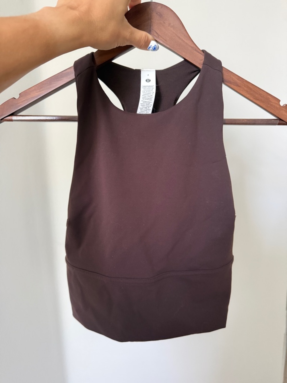 Lululemon espresso Sleeveless Athletic Crop Top with pads
